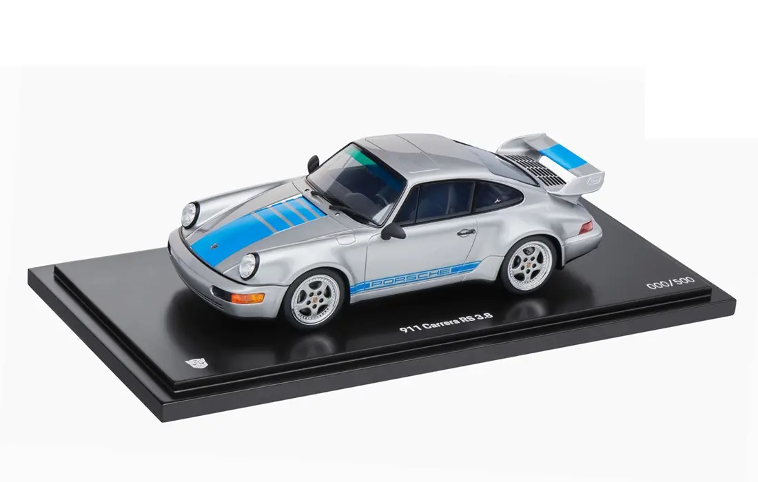 Porsche 911 (964) Carrera RSR 3.8 Transformers Mirage silber / blau 1:18 Spark