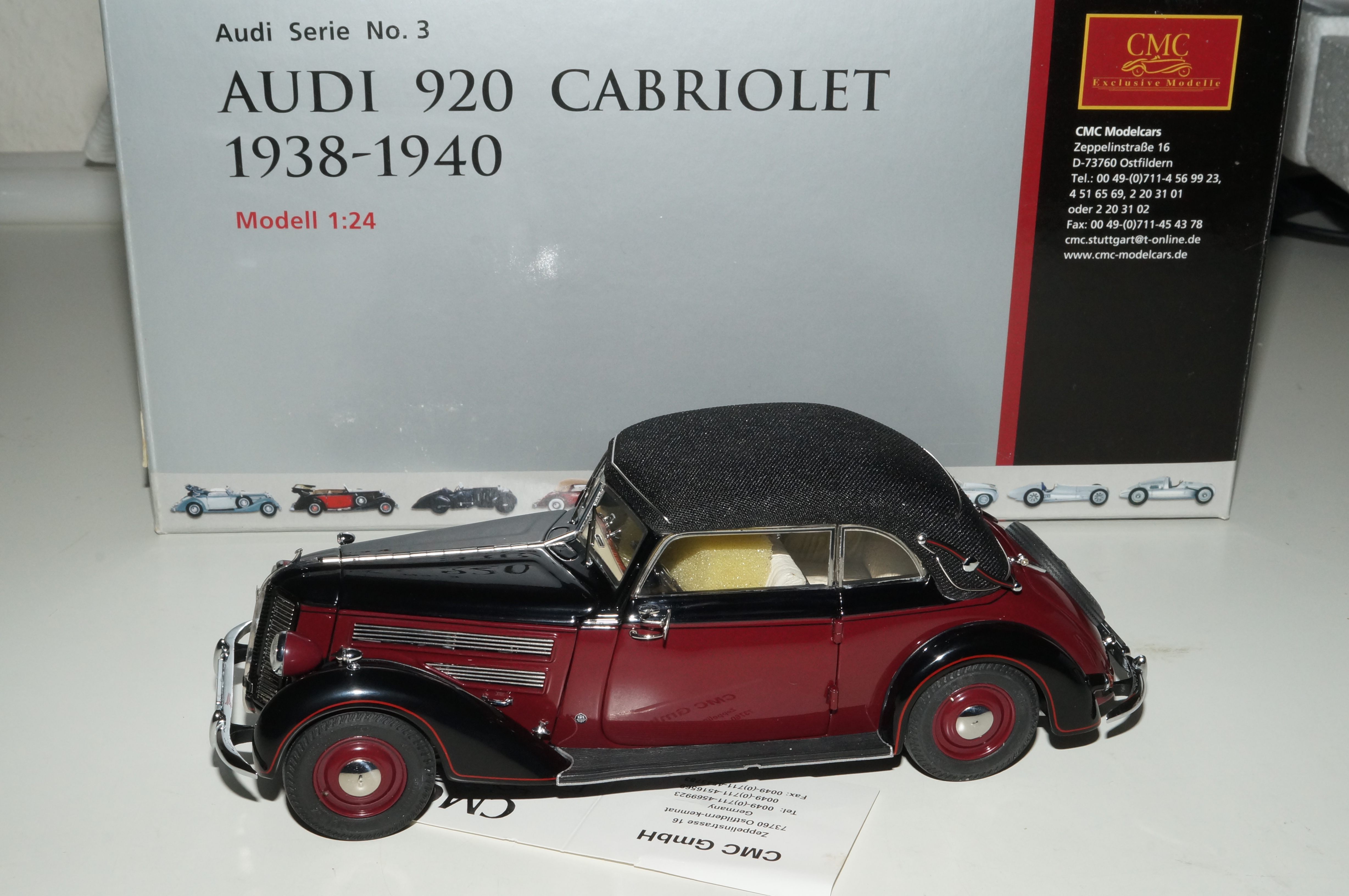 1/24 Audi 920 Cabriolet Dunkelrot CMC M-032A