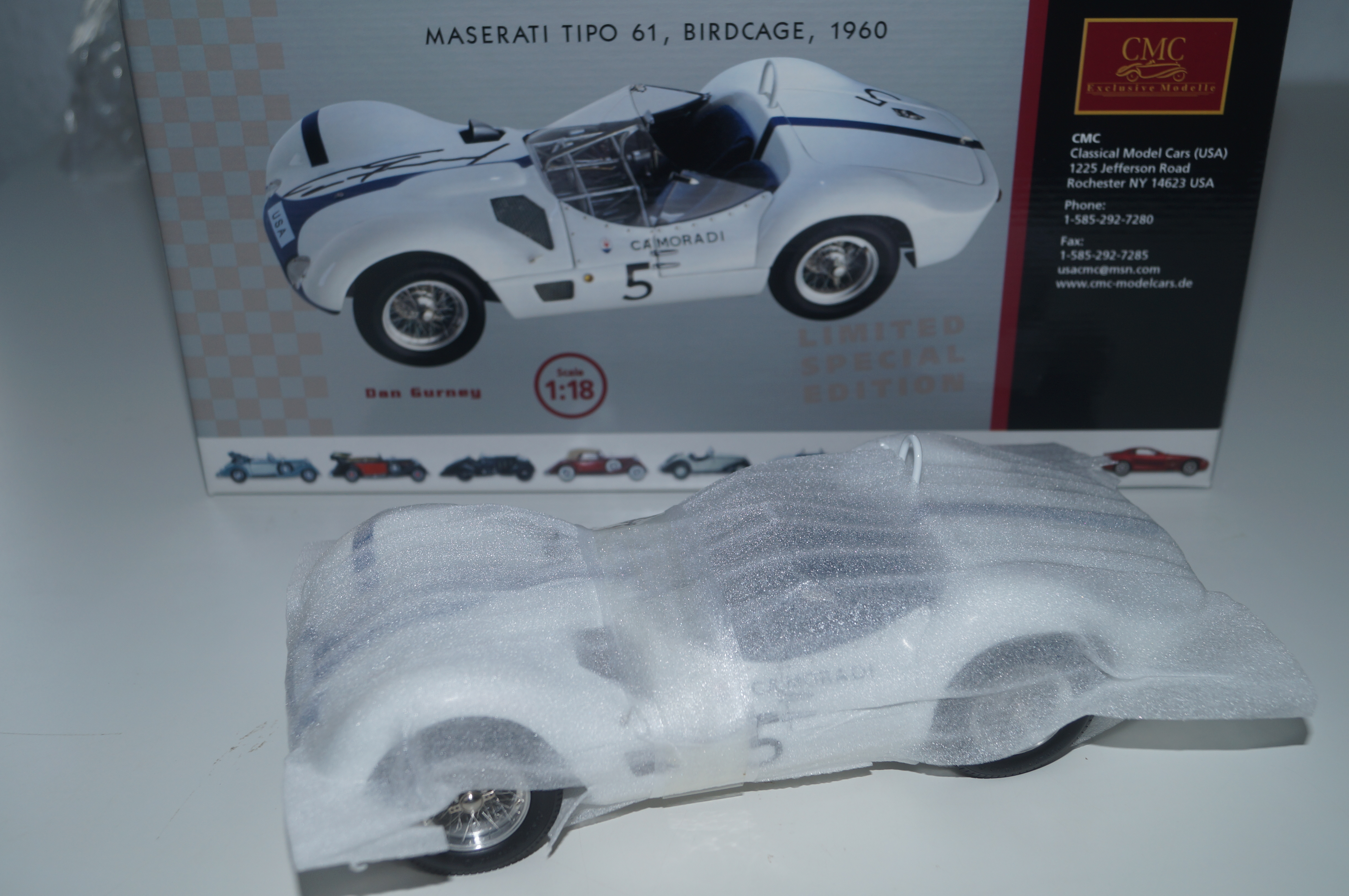 Maserati Birdcage #5 signiert von Dan Gurney CMC M-062 1/18