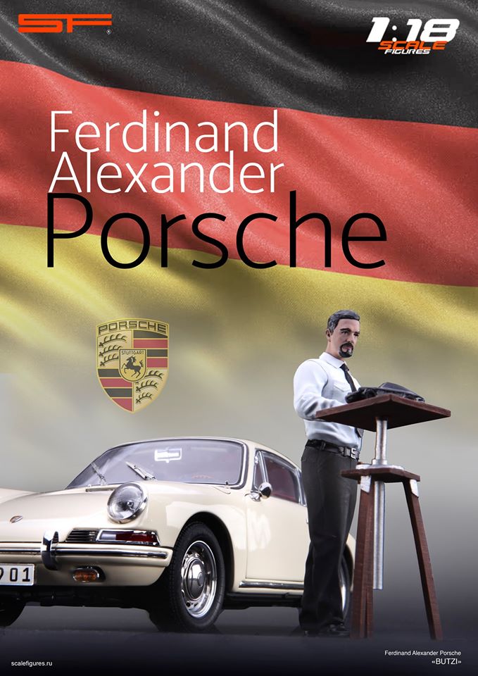 1/18 Konstrukteursfigur FERDINAND Alexander 'Butzi' PORSCHE  von SF Scale Figures - Handarbeit-